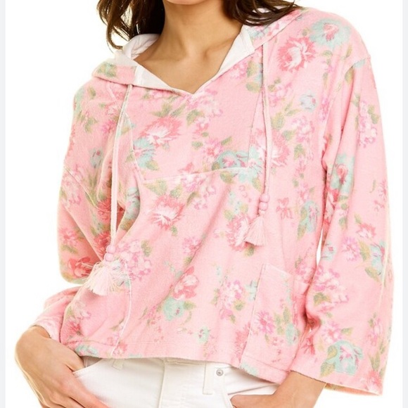 LoveShackFancy peaches baja hoodie pink azaleas size small - Picture 3 of 8